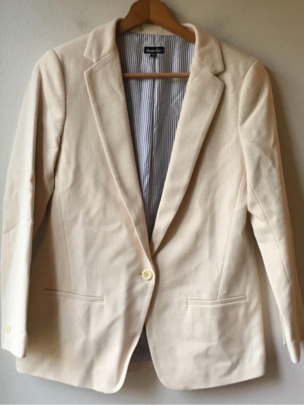 Steven Alan Blazer Jacket, Ivory with striped lining Sz 10